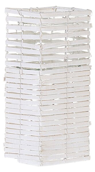 Sada 3 svícnů MAROLA 54/34/20 cm Topolové dřevo Bílá