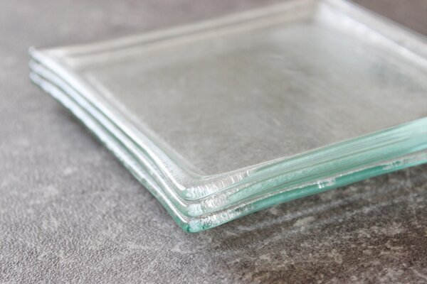 BDK-GLASS Skleněný čirý tácek pod svíčku 13x13cm - 1ks