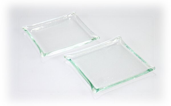 BDK-GLASS Skleněný čirý tácek pod svíčku 9x9cm - 1ks