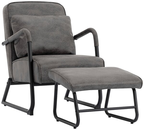 RELAXAČNÍ KŘESLO S TABURETEM, textil, šedá Livetastic - Online Only křesla & taburety, Online Only