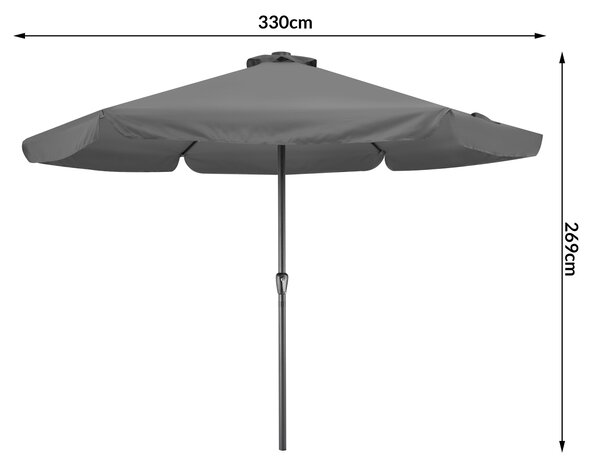 Deuba LED slunečník Athens Ø330 cm - antracit