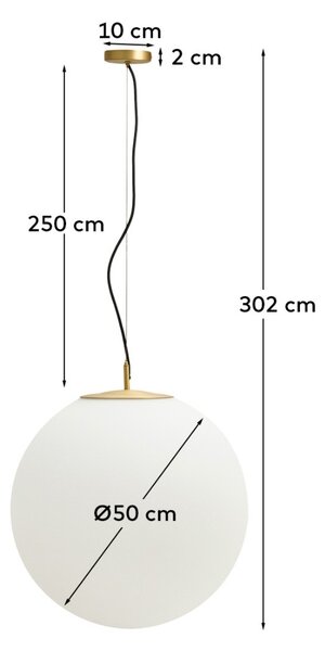 Kave Home Bílé skleněné závěsné světlo Brisia 50 cm