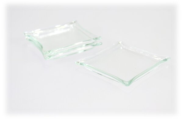 BDK-GLASS Skleněný čirý tácek pod svíčku 7,5x7,5cm - 1ks