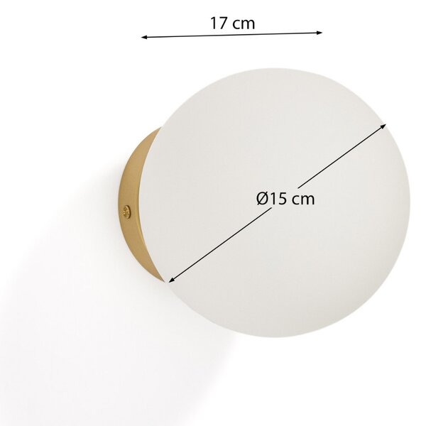 Kave Home Bílé skleněné nástěnné světlo Brisia 15 cm