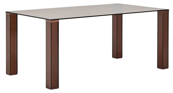 Kave Home Hnědý skleněný jídelní stůl Adularia 160 x 90 cm
