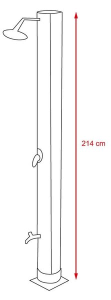 Avenberg Solární sprcha Exclusive 40 l + nožní sprcha, v. 214 cm