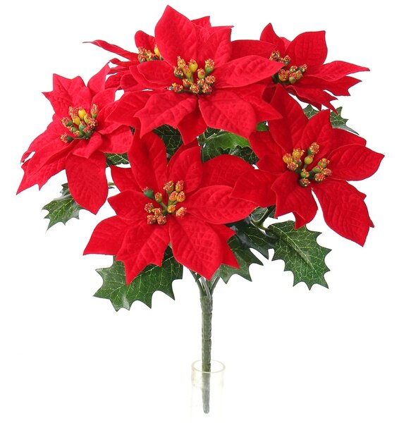 Umělá vánoční Poinsettie červená, 30 cm