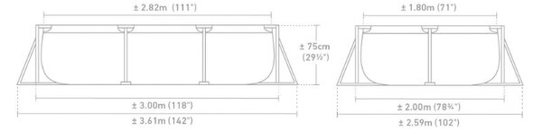Bazén Intex Frame obdélník 3x2x0,75m