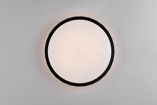 TRIO Reality R64811102 VARDA stropní svítidlo D390mm SMD LED 24W/2500lm 2700-6500K černá, dálkový ovladač, starlight efekt