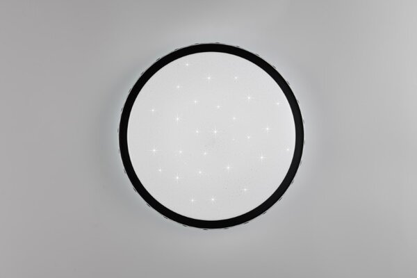 TRIO Reality R64811102 VARDA stropní svítidlo D390mm SMD LED 24W/2500lm 2700-6500K černá, dálkový ovladač, starlight efekt
