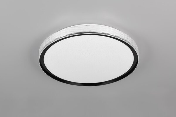 TRIO Reality R64811102 VARDA stropní svítidlo D390mm SMD LED 24W/2500lm 2700-6500K černá, dálkový ovladač, starlight efekt