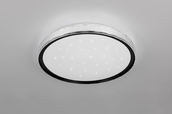 TRIO Reality R64811102 VARDA stropní svítidlo D390mm SMD LED 24W/2500lm 2700-6500K černá, dálkový ovladač, starlight efekt
