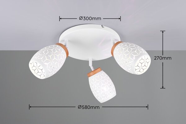 TRIO Reality R61573331 BIDAR stropní svítidlo D580mm 3xE14 bílá matná