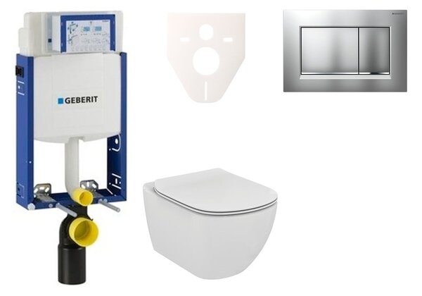 Cenově zvýhodněný závěsný WC set Geberit k zazdění + WC Ideal Standard Tesi 110.302.00.5NF7