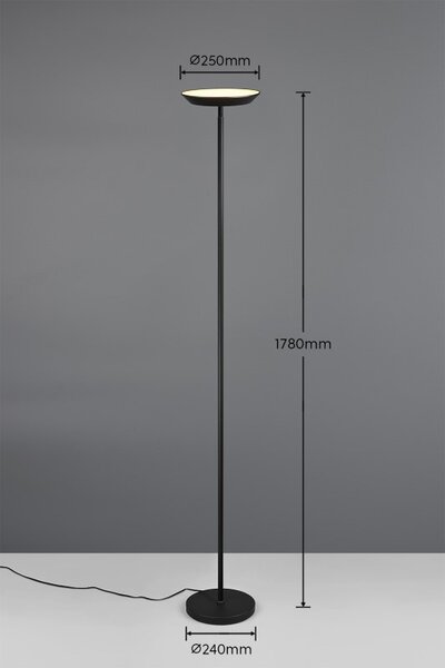 TRIO Reality R47841132 SPECTER stojací lampa v1780mm SMD LED 17W/1900lm 2700+4000+6500K černá matná