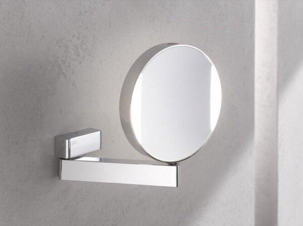 Emco LED zrcátko na holení a kosmetiku, oboustranné zrcadlo, zvětšení 3x a 7x, kulaté, LED osvětlení, kloubové rameno, 109506017