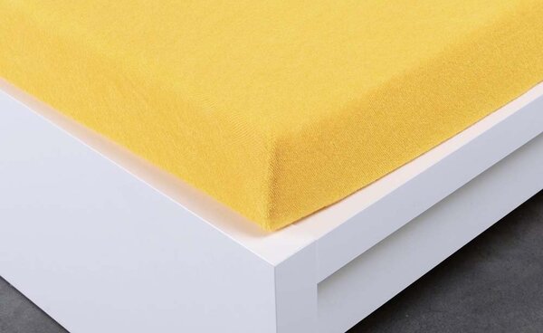 Froté prostěradlo 220 × 200 cm Exclusive – žluté
