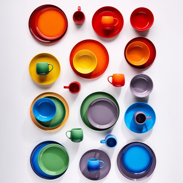 Le Creuset 79357005218000 Jídelní talíře Rainbow Coupe, 27 cm, barevné, 6 ks