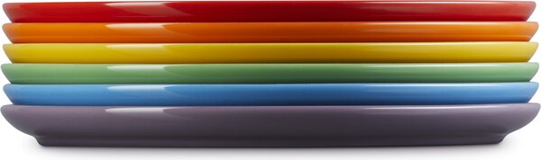Le Creuset 79357005218000 Jídelní talíře Rainbow Coupe, 27 cm, barevné, 6 ks