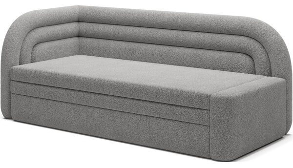 Šedá rozkládací/s úložným prostorem pohovka z textilie bouclé levý roh 223 cm Fabillo – ELTAP