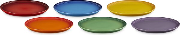 Le Creuset 79357005218000 Jídelní talíře Rainbow Coupe, 27 cm, barevné, 6 ks