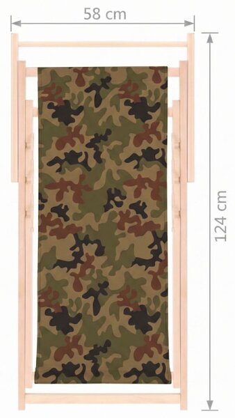 Zahradní dřevěné lehátko DECHLAND OXFORD 67 camo