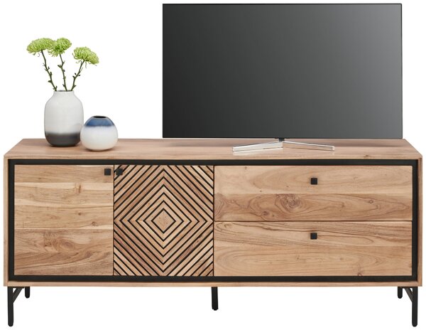 NÍZKÁ KOMODA, akácie, černá, barvy akácie, 160/65/40 cm Ambia Home - Komody z masivu