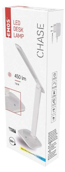 EMOS LED stolní lampa CHASE, bílá Z7619W