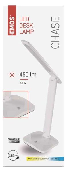 EMOS LED stolní lampa CHASE, bílá Z7619W