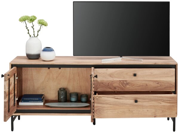 NÍZKÁ KOMODA, akácie, černá, barvy akácie, 160/65/40 cm Ambia Home - Komody z masivu
