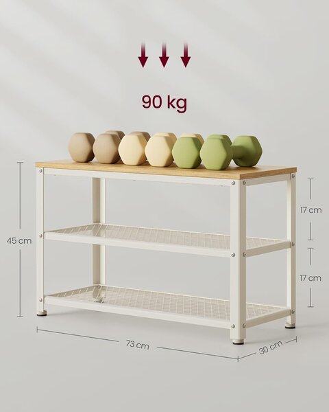 SONGMICS Botník VASAGLE Leggy bílý/béžový