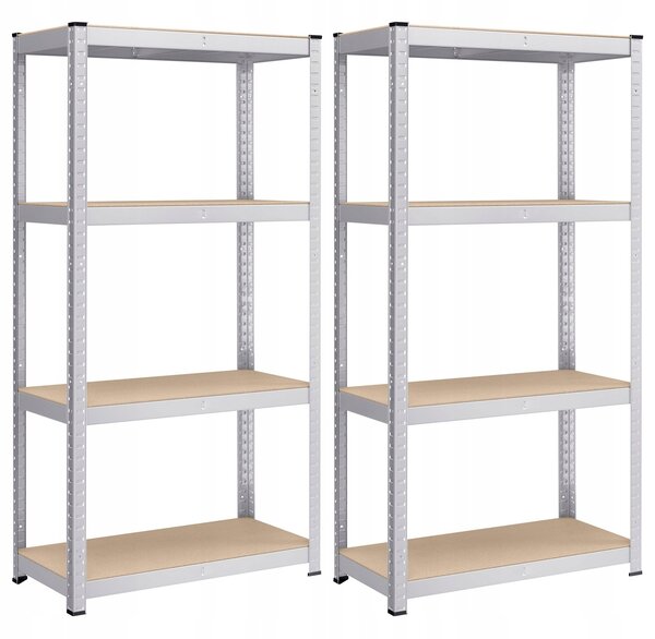 SONGMICS Sada regálů Regmet 2 ks 160 cm hnědá/stříbrná