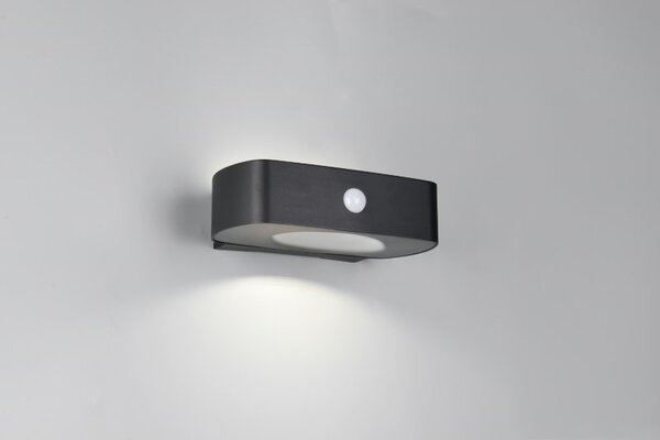 TRIO Reality R23336202 BILBAO solární nástěnné svítidlo se senzorem SMD LED 6W/700lm 4000K IP44 černá, hybrid
