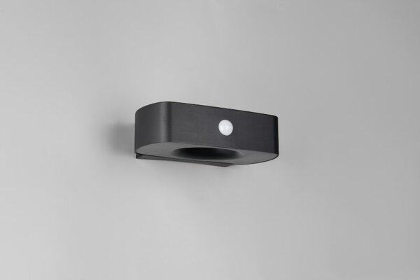 TRIO Reality R23336202 BILBAO solární nástěnné svítidlo se senzorem SMD LED 6W/700lm 4000K IP44 černá, hybrid