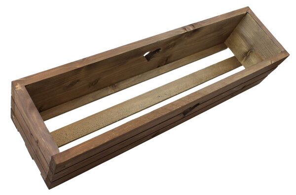Dřevěný truhlík z masivu srdce - hnědý 70 cm