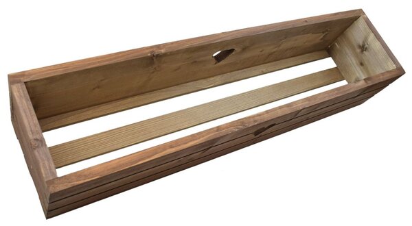 Dřevěný truhlík z masivu srdce - hnědý 80 cm