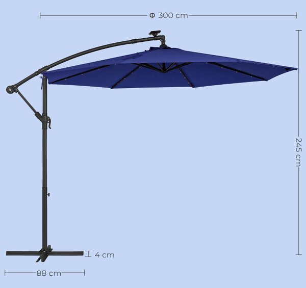 Zahradní slunečník s LED osvětlením GPU118L01