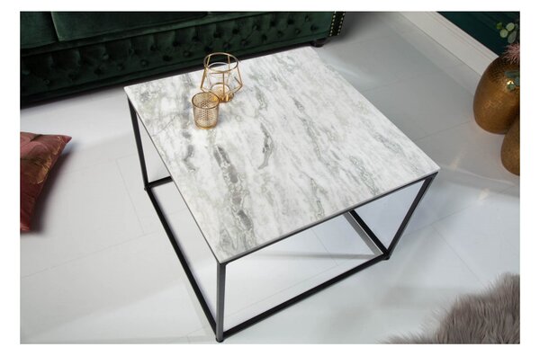 Massive home | Konferenční stolek ELEMENTS NOBLES 50 CM bílý mramor