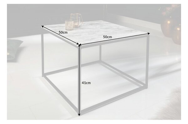 Massive home | Konferenční stolek ELEMENTS NOBLES 50 CM bílý mramor