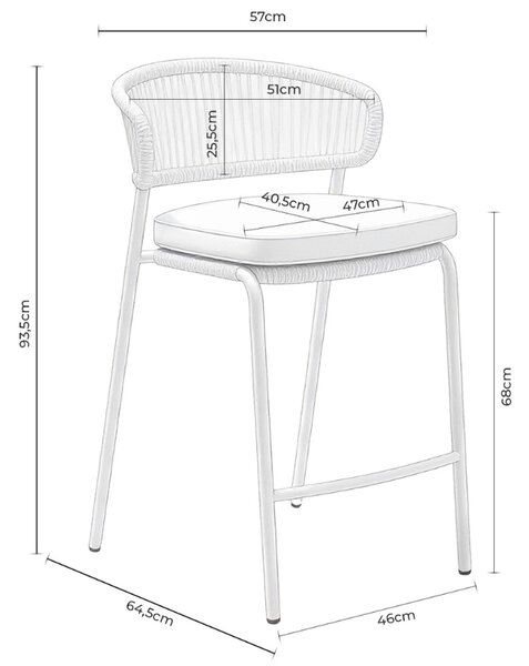 Somcasa Terakotově červená kovová barová židle Randall 68 cm