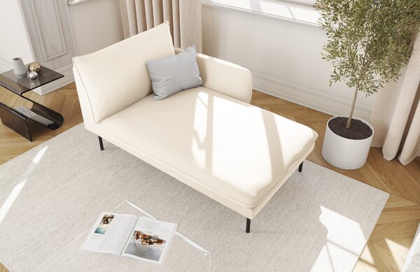 -25 % Dny MOMENTI– Cosmopolitan Design Světle béžová sametová lenoška Vienna 170 cm, pravá