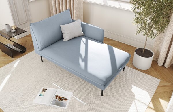 -25 % Dny MOMENTI– Cosmopolitan Design Světle modrá sametová lenoška Vienna 170 cm, pravá