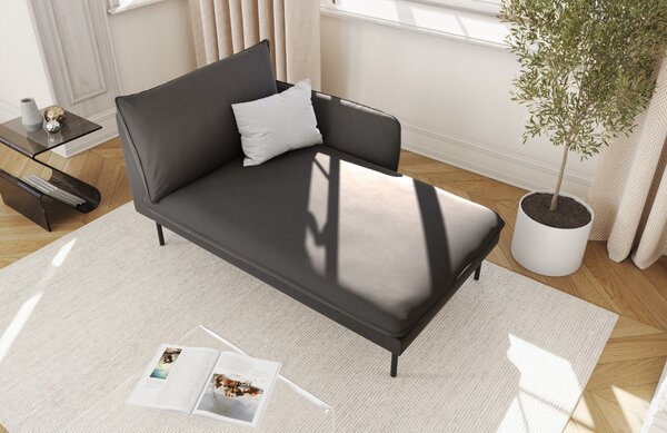 -25 % Dny MOMENTI– Cosmopolitan Design Šedá sametová lenoška Vienna 170 cm, pravá