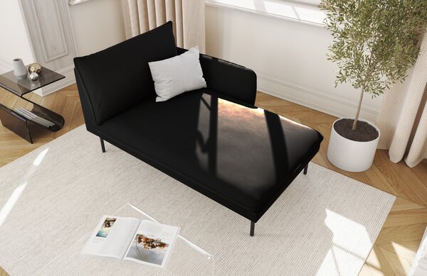 -25 % Dny MOMENTI– Cosmopolitan Design Černá sametová lenoška Vienna 170 cm, pravá