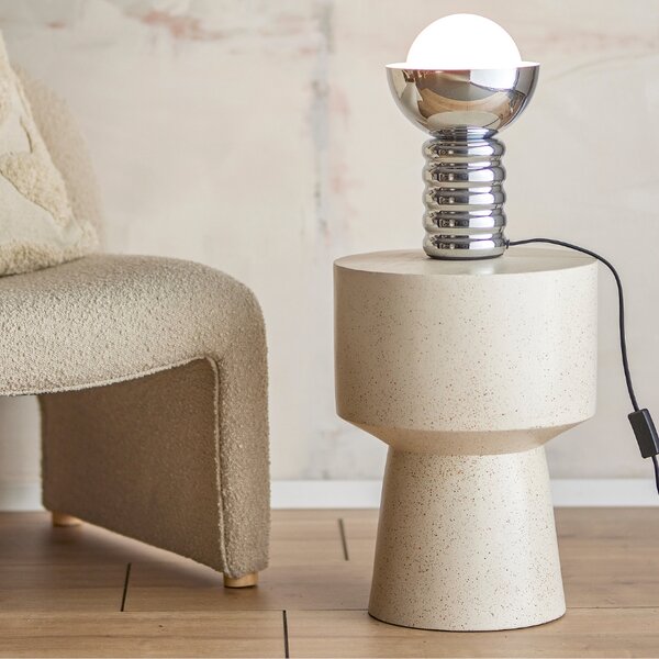 Bloomingville Stříbrná kovová stolní lampa Spike