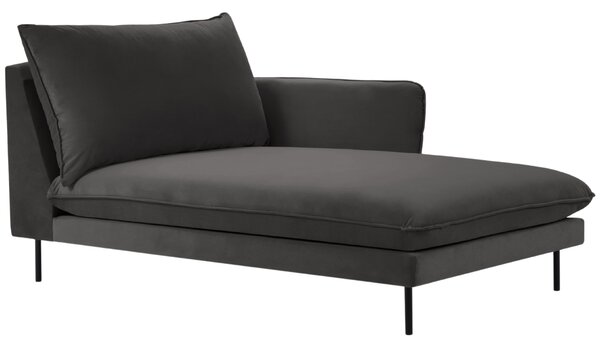 -25 % Dny MOMENTI– Cosmopolitan Design Šedá sametová lenoška Vienna 170 cm, pravá