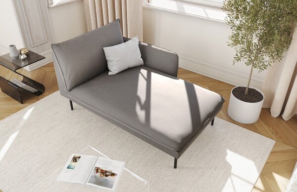 -25 % Dny MOMENTI– Cosmopolitan Design Světle šedá sametová lenoška Vienna 170 cm, pravá