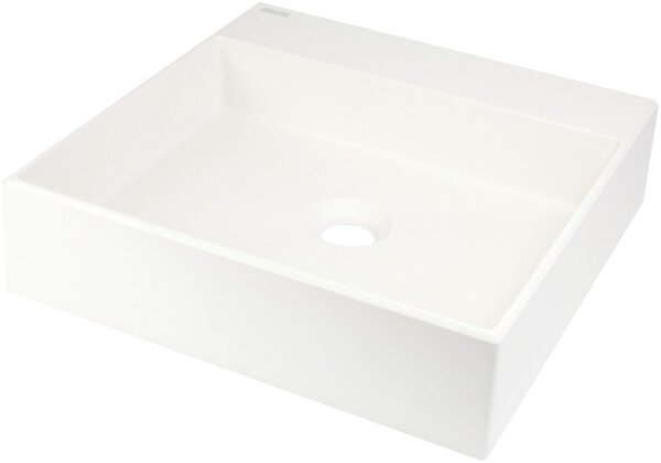 Deante Correo, granitové umyvadlo na desku 400x400x100 mm, bílá, DEA-CQR_AU4S