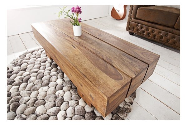 Massive home | Konferenční stolek Makassar BOLT 100 CM masiv sheesham