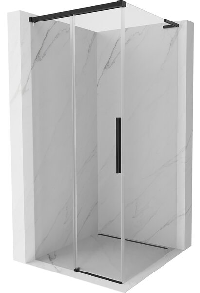 Mexen Rox, L posuvná sprchová kabina 120 x 120 cm, 8mm čiré sklo, černý matný profil, 8C2L-120-120-70-00